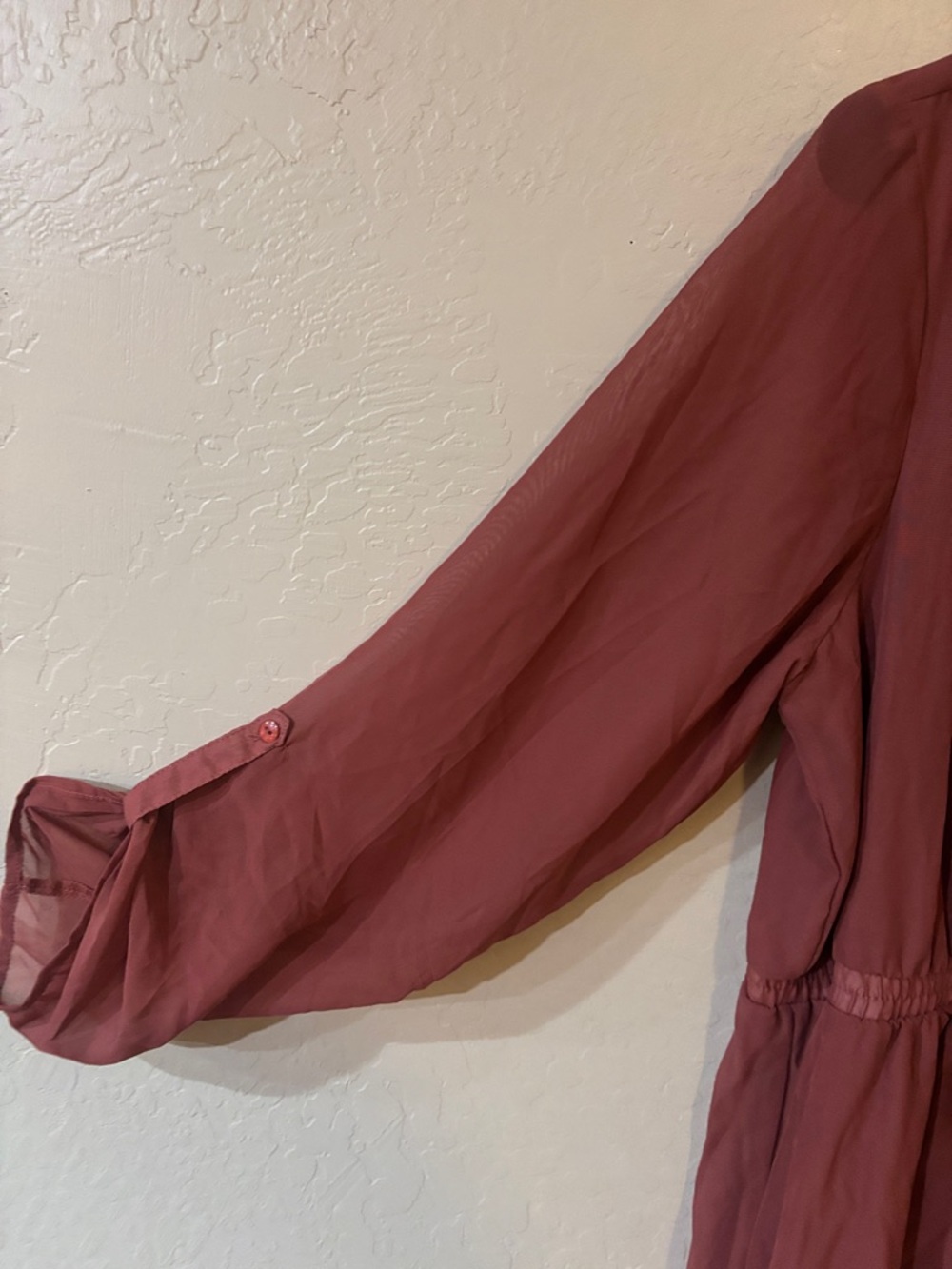 Almost Famous Mauve Long-Sleeve Belted Shirt Dress - Picture 4 of 10
